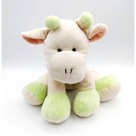 Dakin Baby Giraffe Cream Pale Green Plush Bean Bag 9" Stuffed Sewn Eyes Soft Toy - Picture 1 of 5